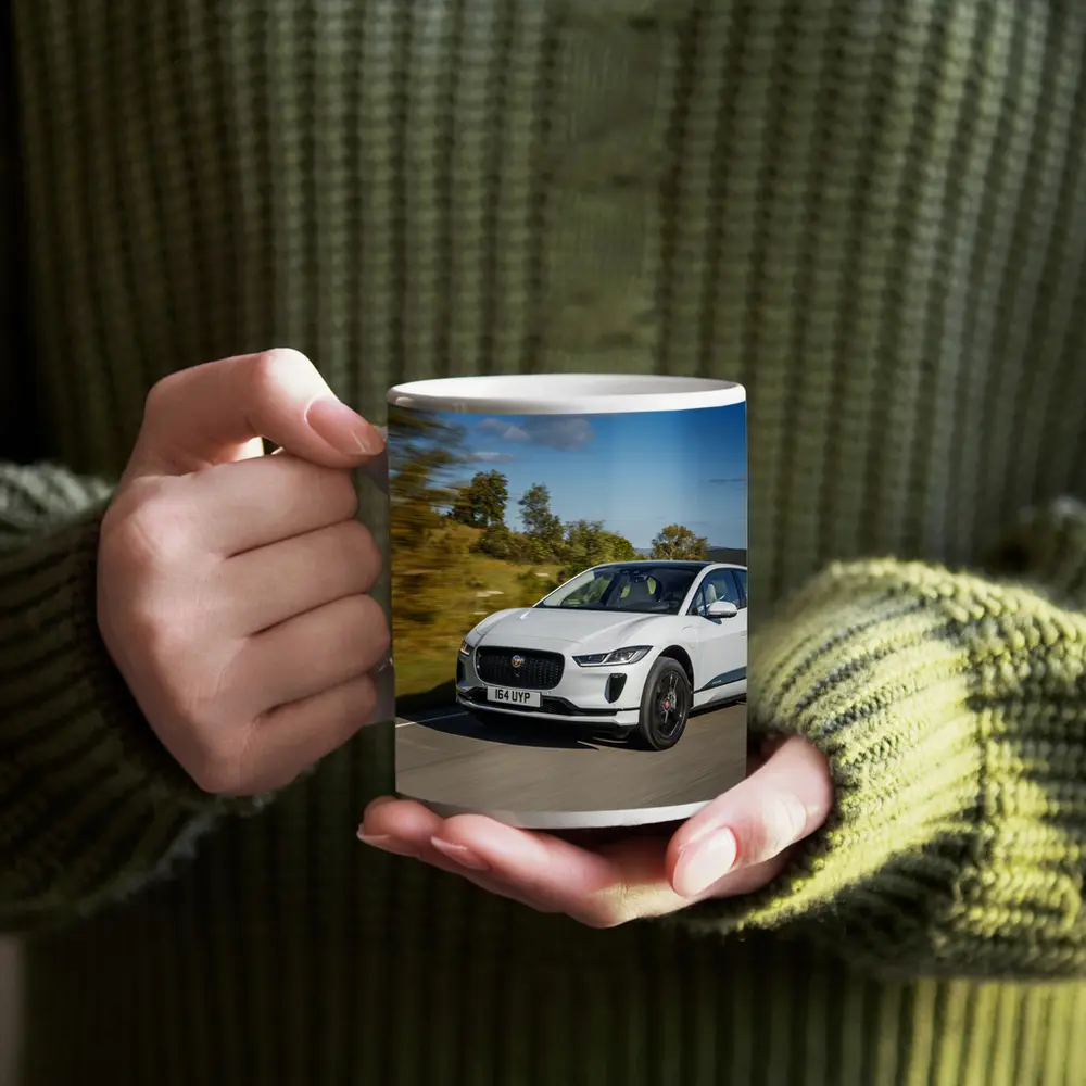Jaguar I-Pace White Electric SUV Road – Mugs