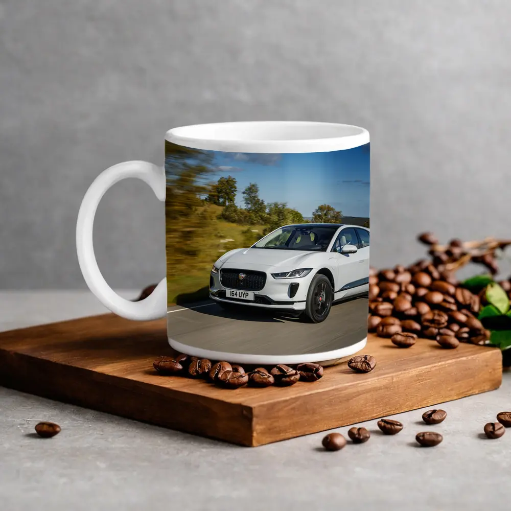 Jaguar I-Pace White Electric SUV Road – Mugs
