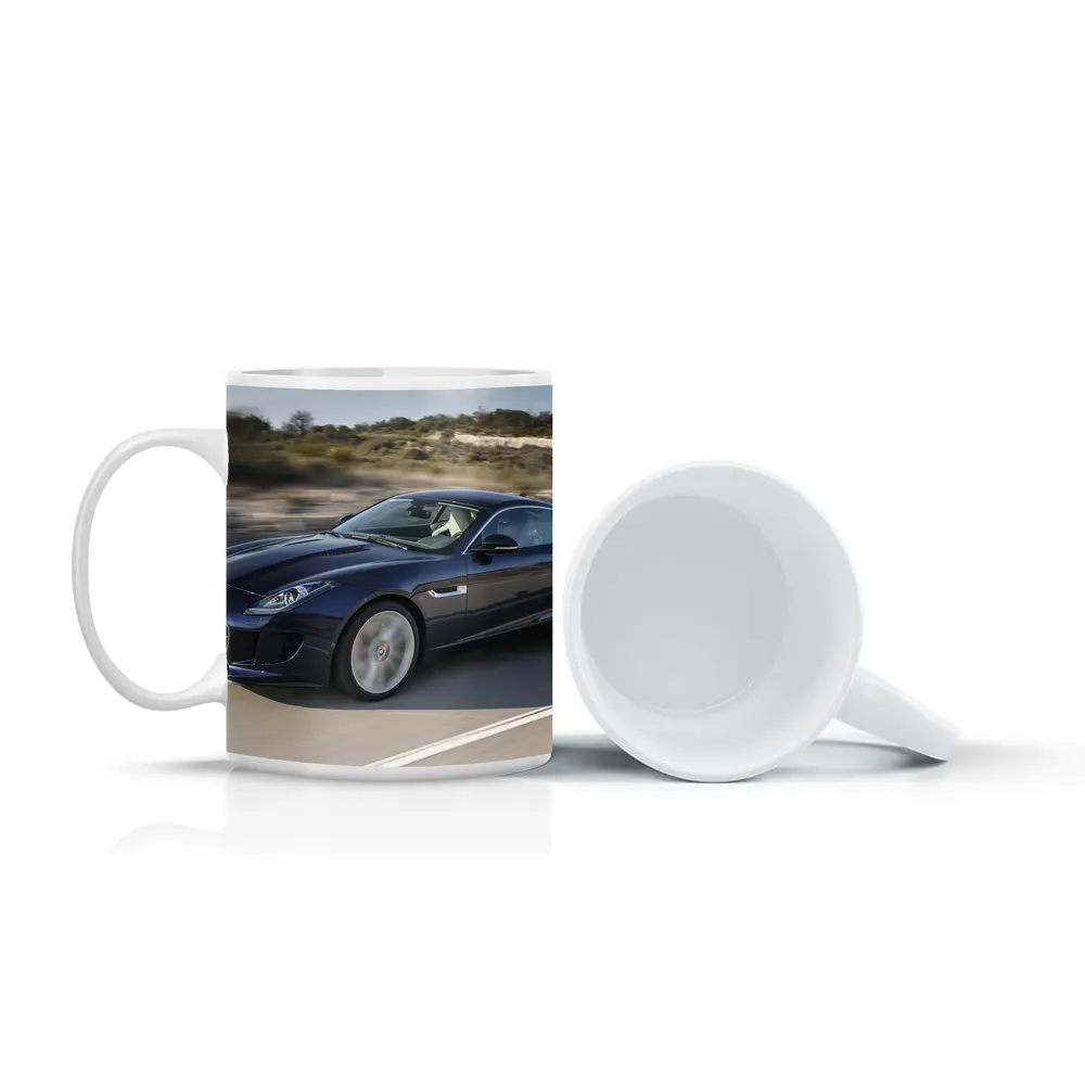 Jaguar F-Type Coupe on Open Road – Mugs