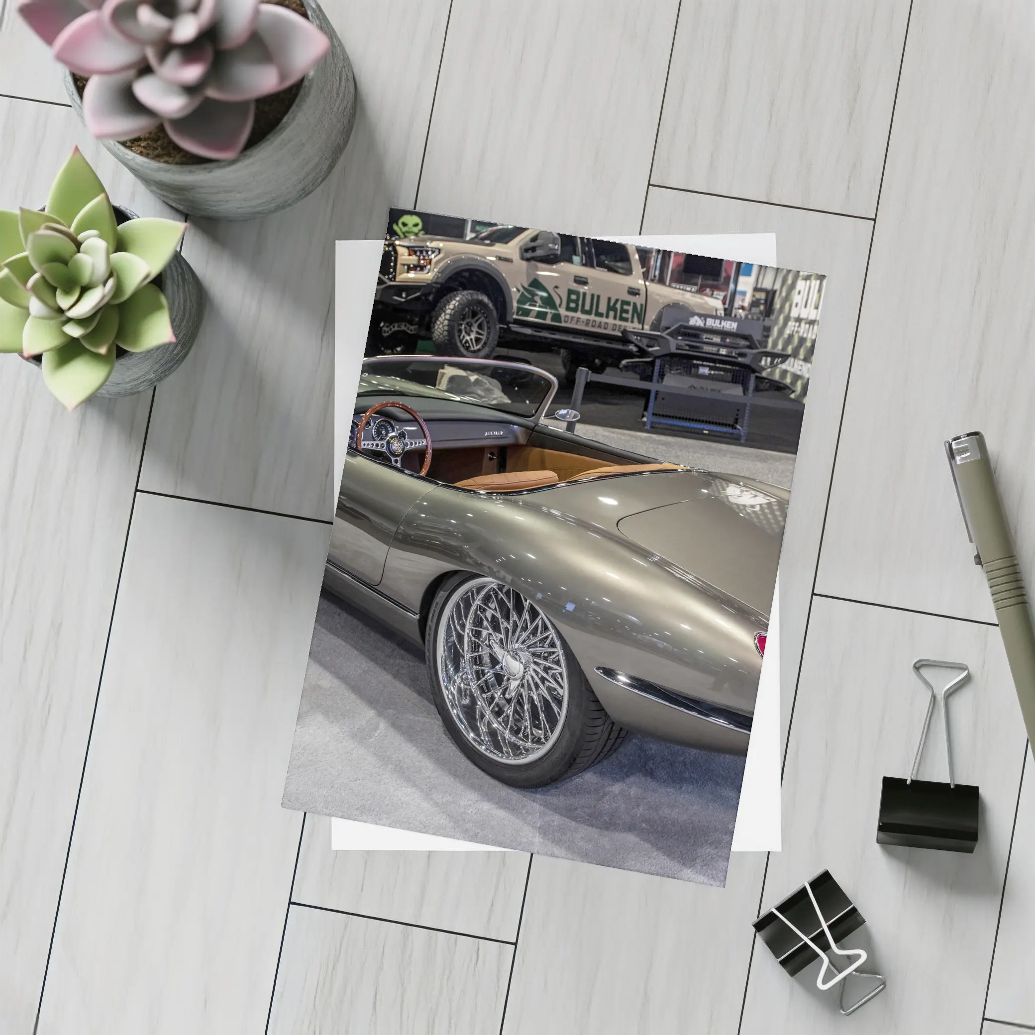 Jaguar E-Type Custom Build Auto Show – Postcards