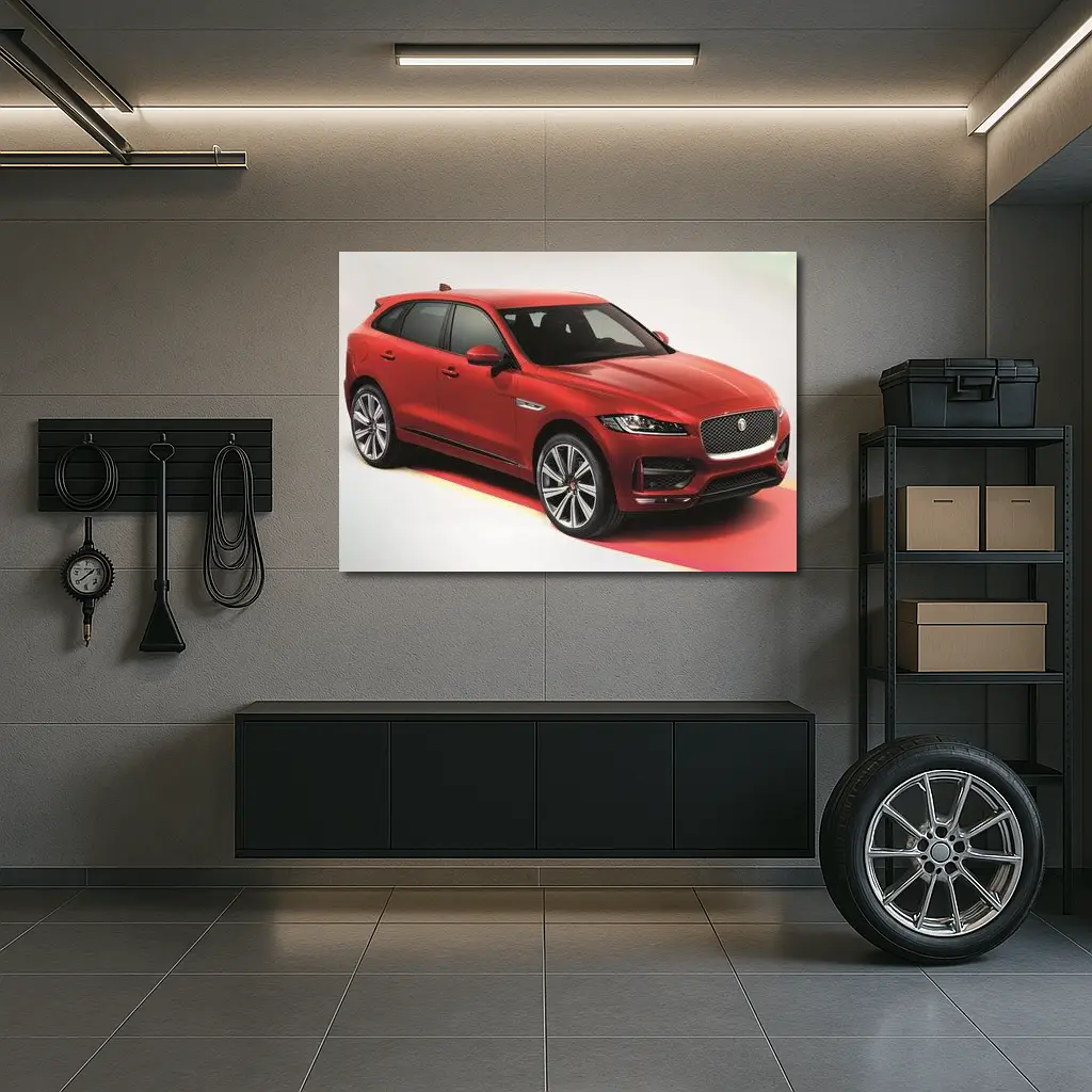 Jaguar F-Pace SUV Red Studio Shot – Wall Art