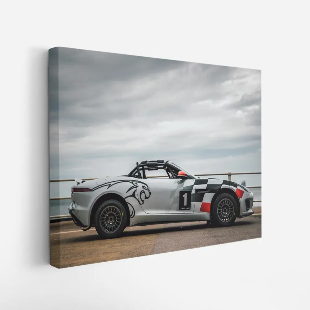 Jaguar F-Type Rally Car Coastal Scene – Wall Art