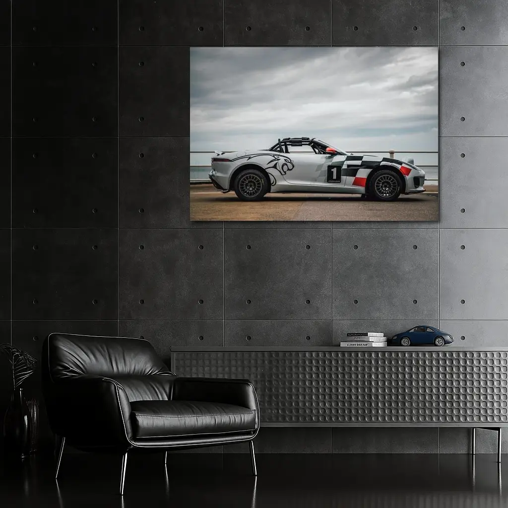Jaguar F-Type Rally Car Coastal Scene – Wall Art