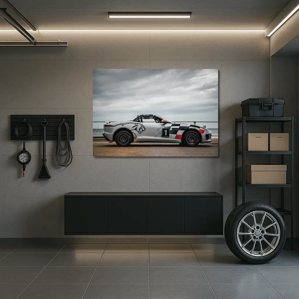 Jaguar F-Type Rally Car Coastal Scene – Wall Art
