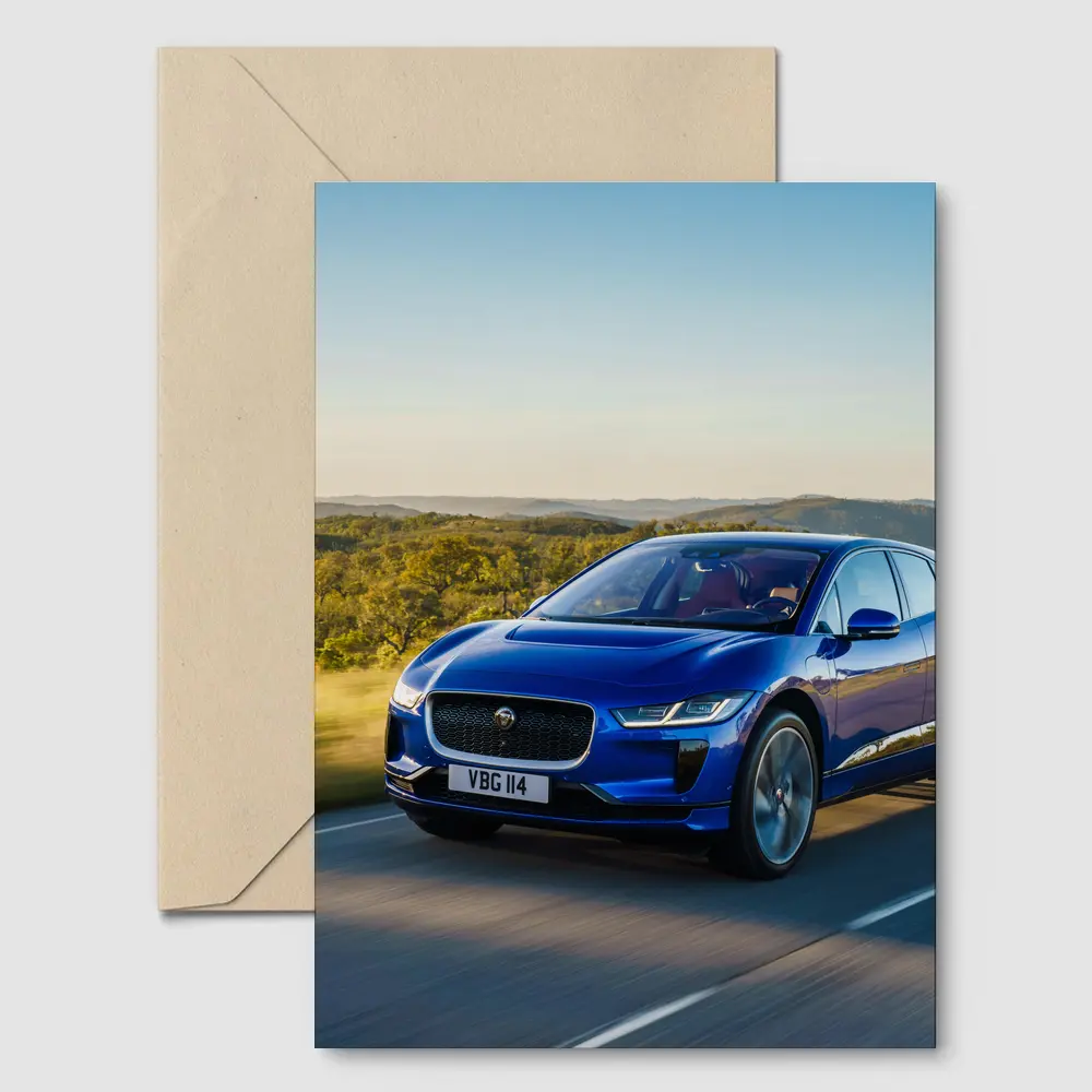 Jaguar I-Pace Blue Electric SUV Road – Postcards