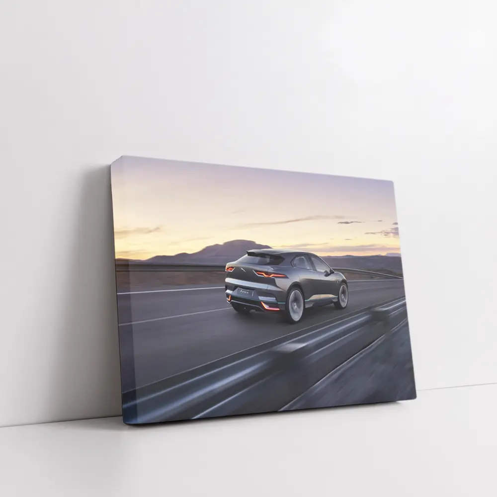 Jaguar I-Pace Electric SUV Desert Highway Dusk – Wall Art