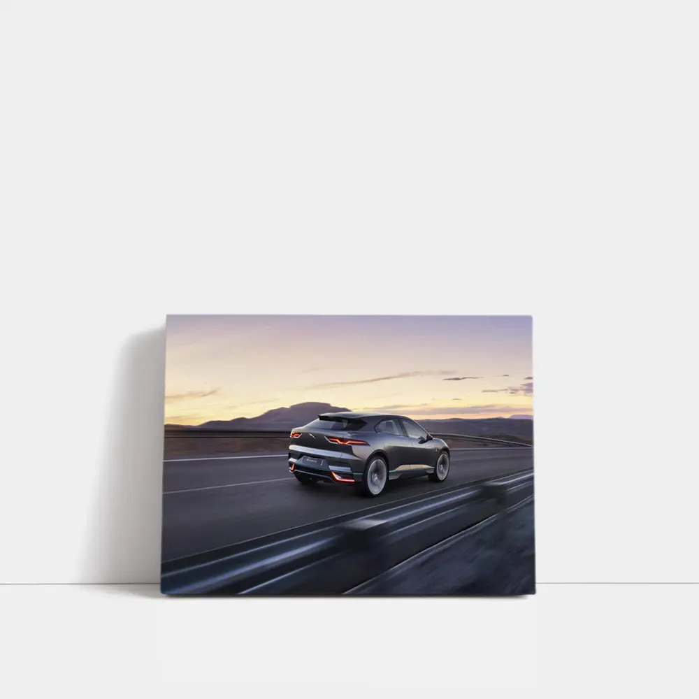 Jaguar I-Pace Electric SUV Desert Highway Dusk – Wall Art