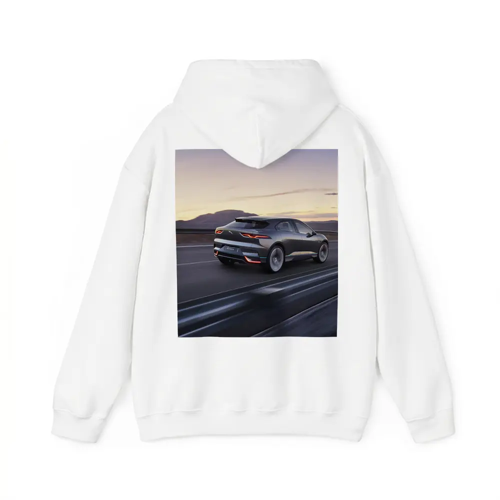 Jaguar I-Pace Electric SUV Desert Highway Dusk – Hoodies