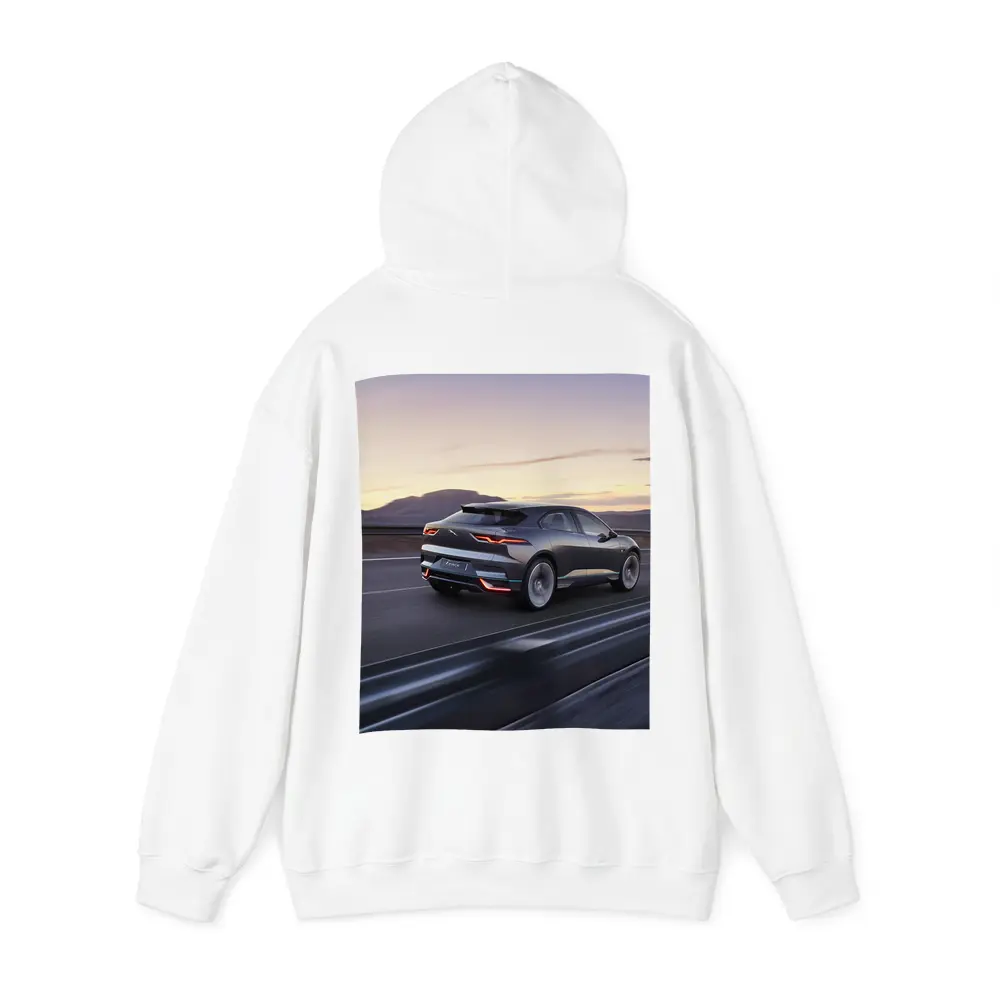 Jaguar I-Pace Electric SUV Desert Highway Dusk – Hoodies