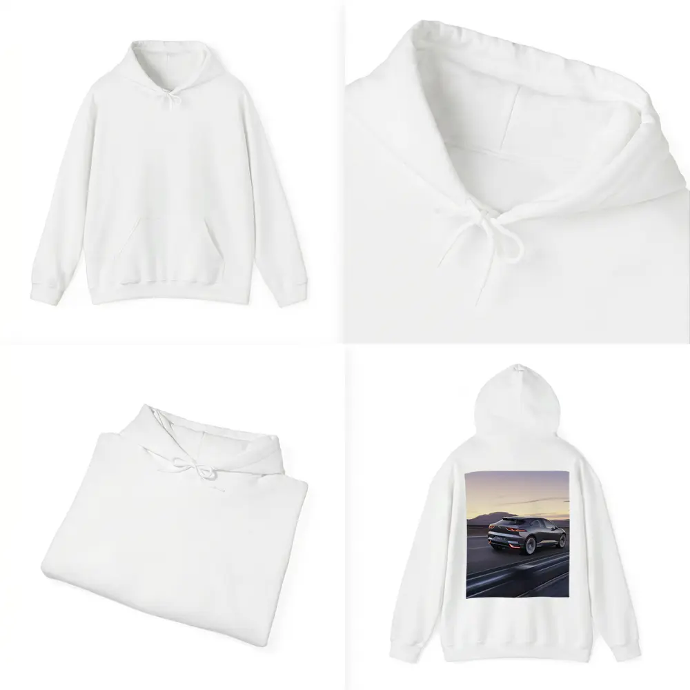 Jaguar I-Pace Electric SUV Desert Highway Dusk – Hoodies