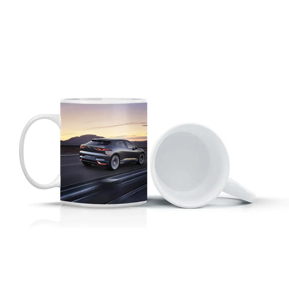 Jaguar I-Pace Electric SUV Desert Highway Dusk – Mugs