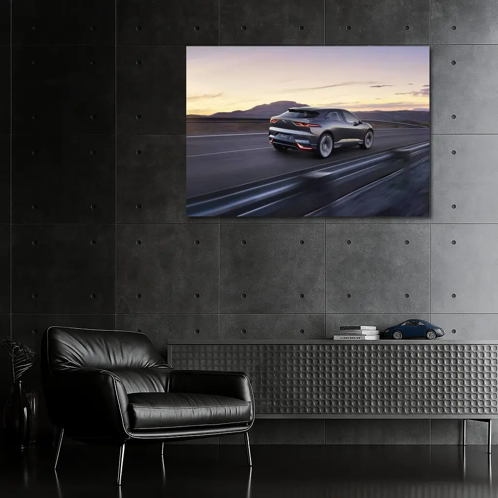 Jaguar I-Pace Electric SUV Desert Highway Dusk – Wall Art