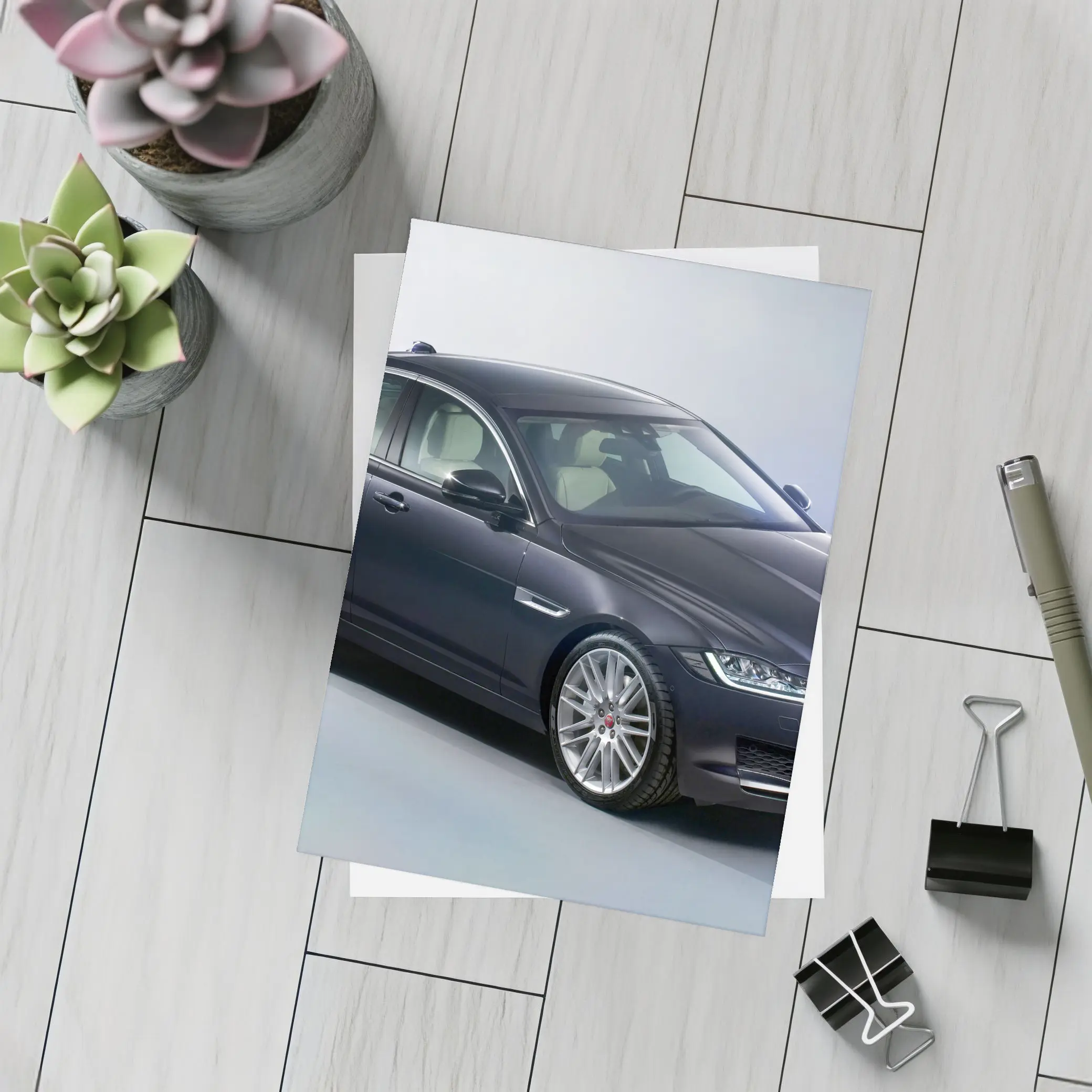 Jaguar XF Dark Blue Studio Shot – Postcards