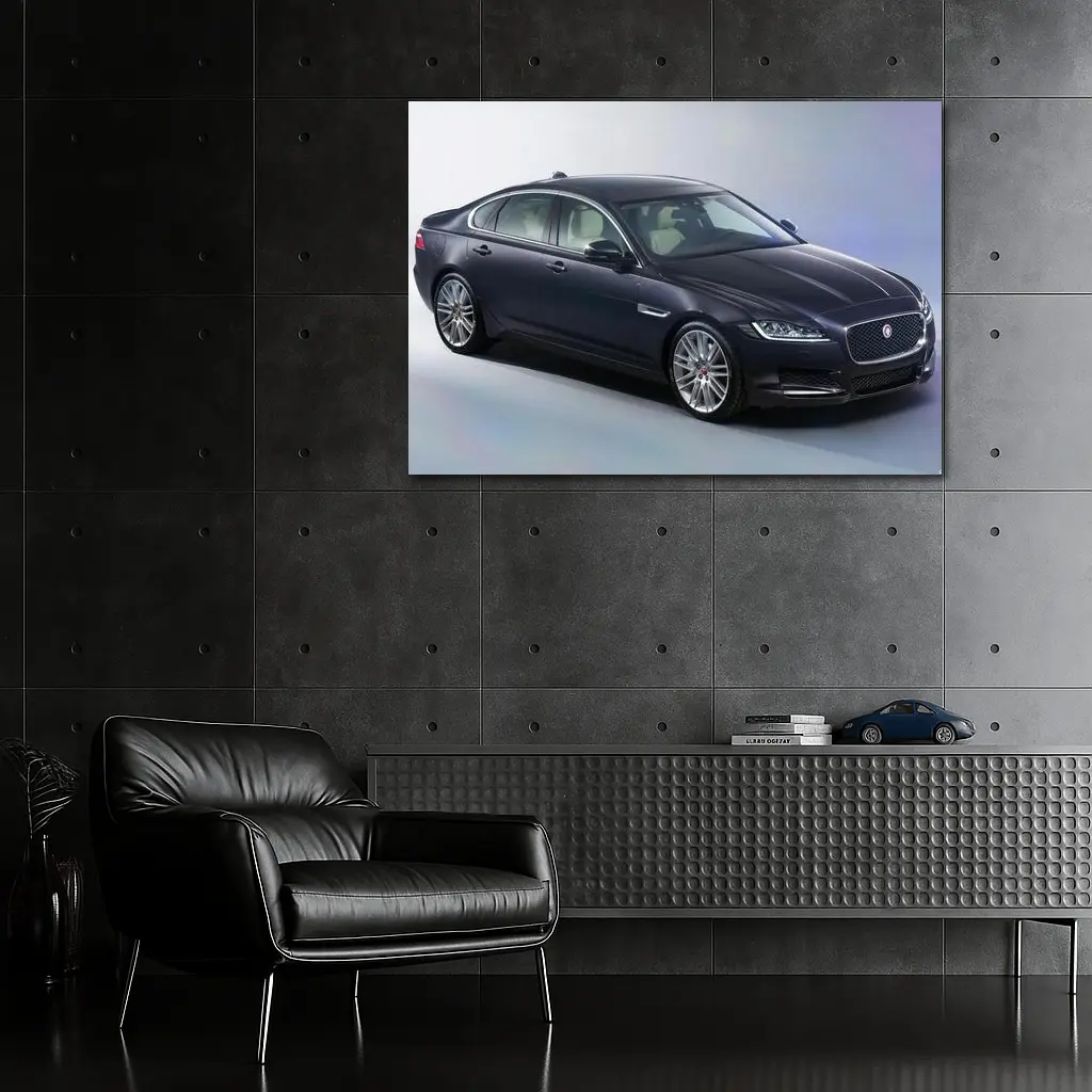 Jaguar XF Dark Blue Studio Shot – Wall Art