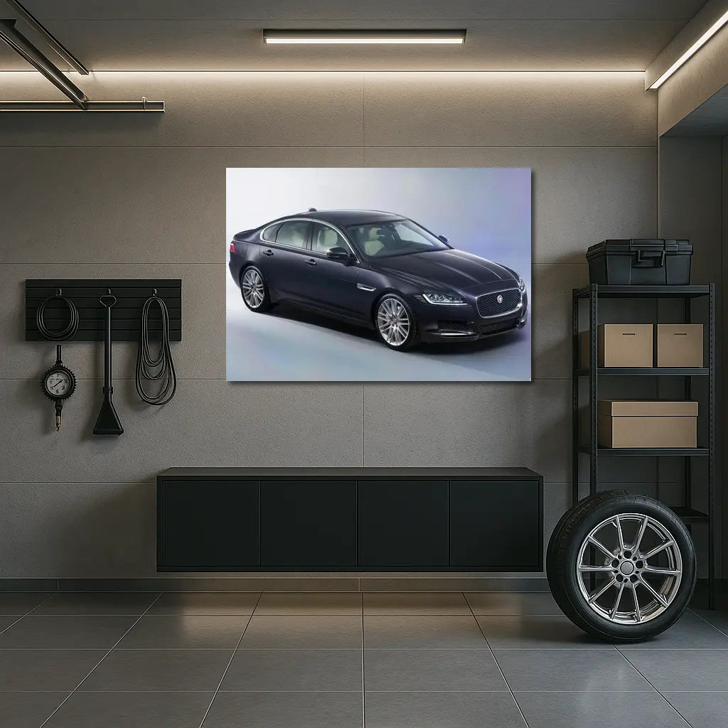 Jaguar XF Dark Blue Studio Shot – Wall Art
