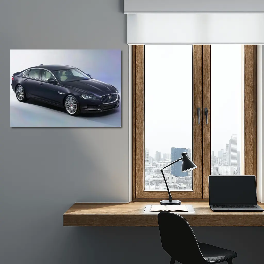 Jaguar XF Dark Blue Studio Shot – Wall Art