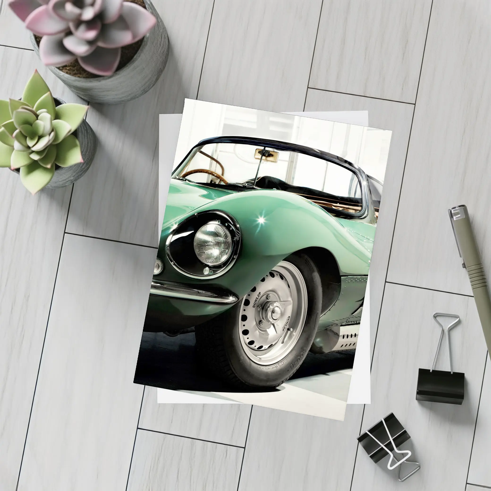 Jaguar XKSS Classic Roadster British Racing Green – Postcards