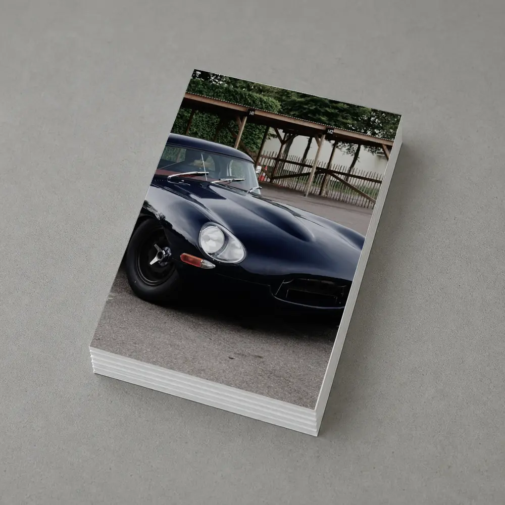 Jaguar E-Type Classic Black Sports Car – Postcards