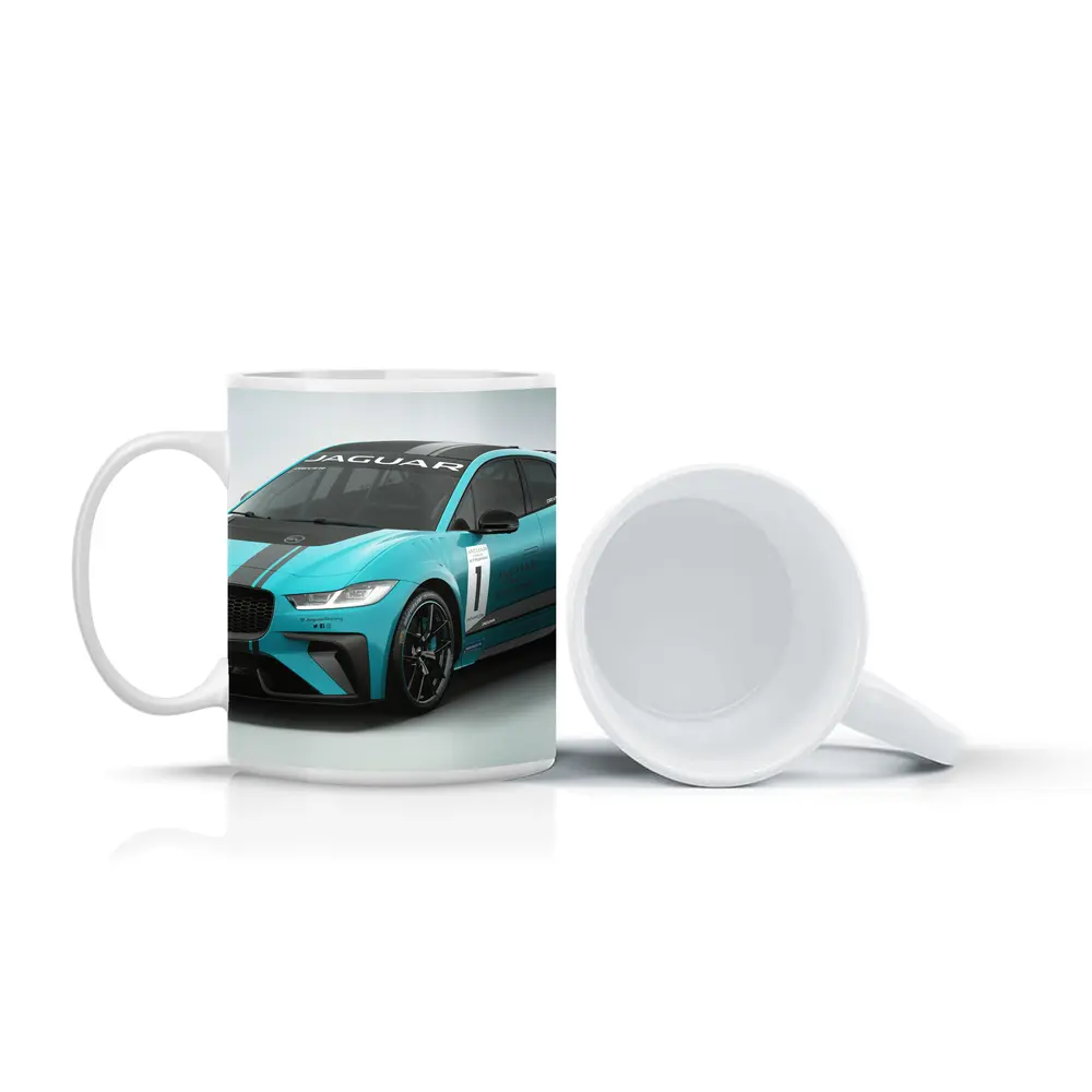 Jaguar I-Pace Electric Race Car Teal – Mugs