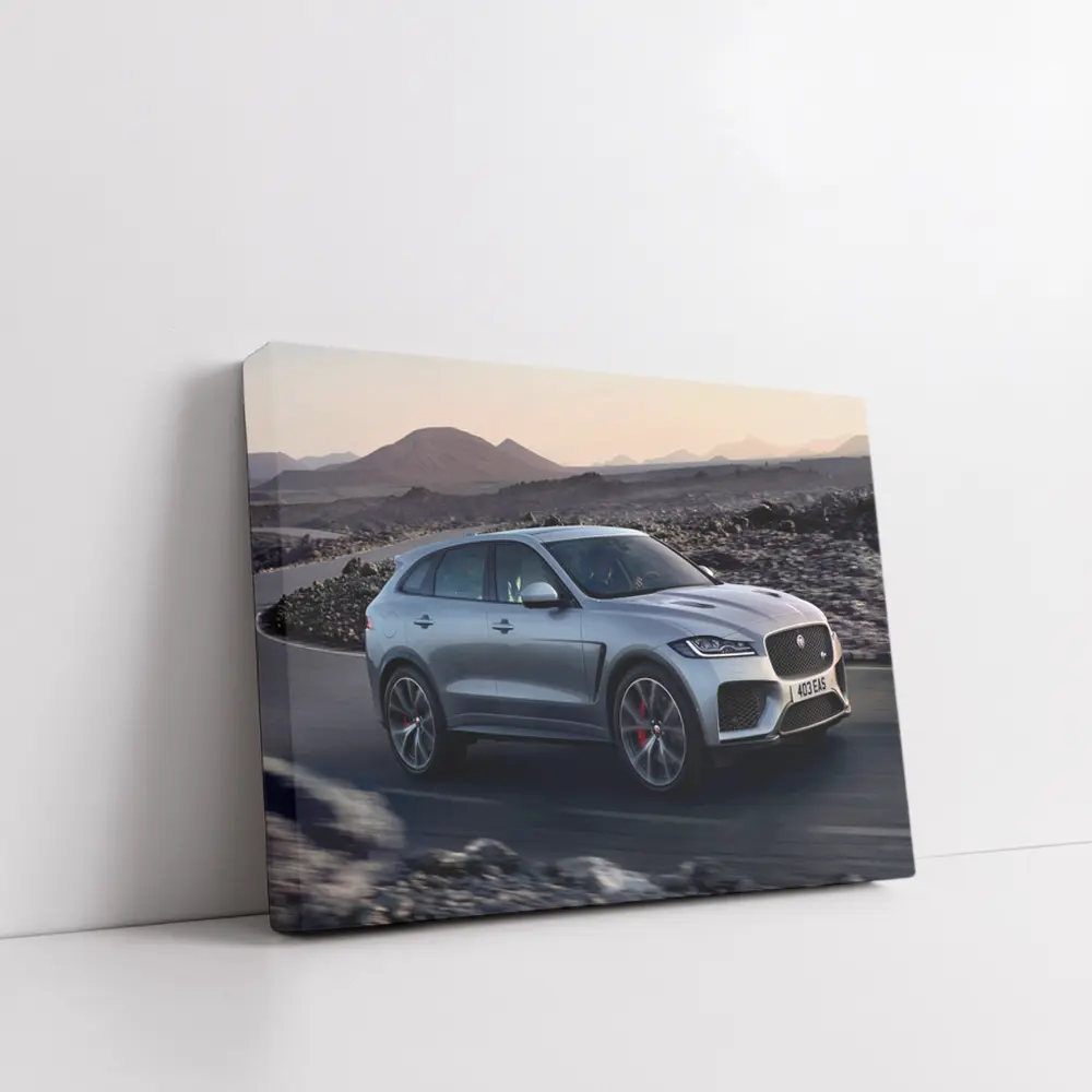 Jaguar F-Pace SVR Silver Desert Road – Wall Art