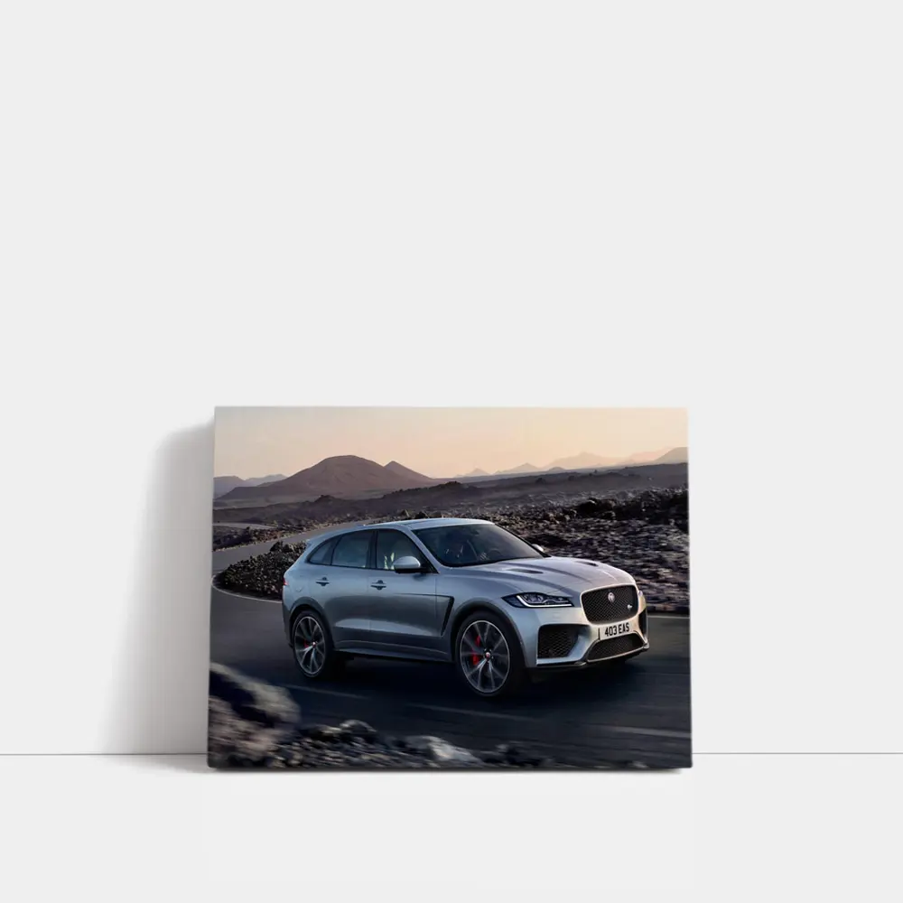 Jaguar F-Pace SVR Silver Desert Road – Wall Art