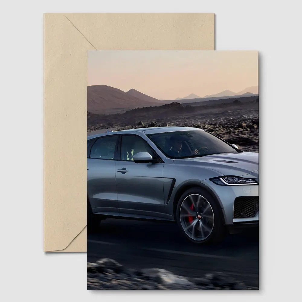 Jaguar F-Pace SVR Silver Desert Road – Postcards