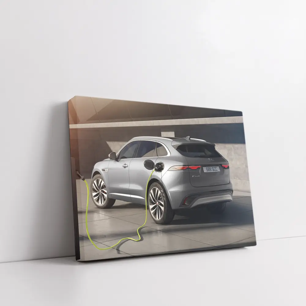 Jaguar F-Pace Silver SUV Charging Station – Wall Art