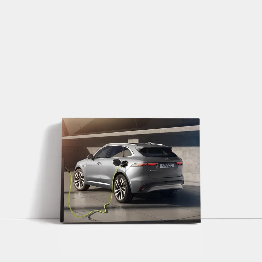 Jaguar F-Pace Silver SUV Charging Station – Wall Art