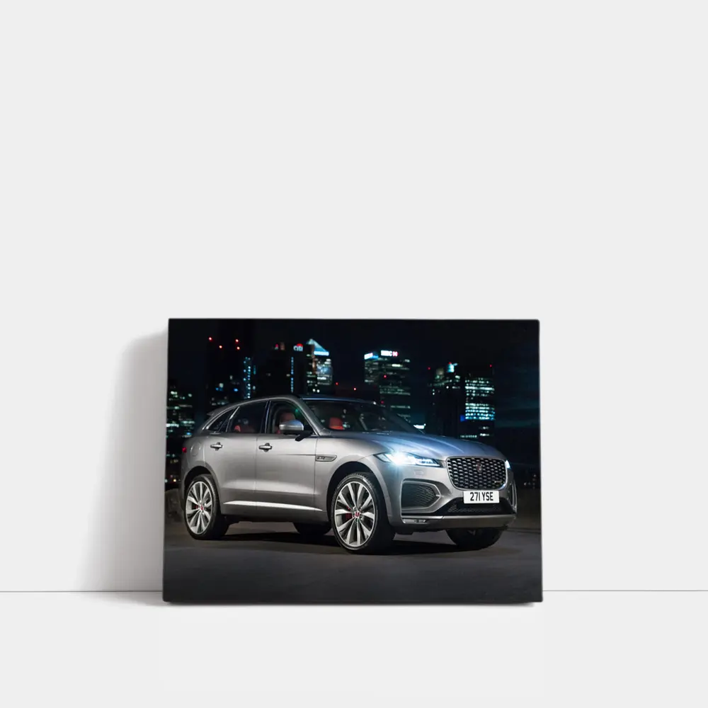Jaguar F-Pace Silver SUV Night City – Wall Art