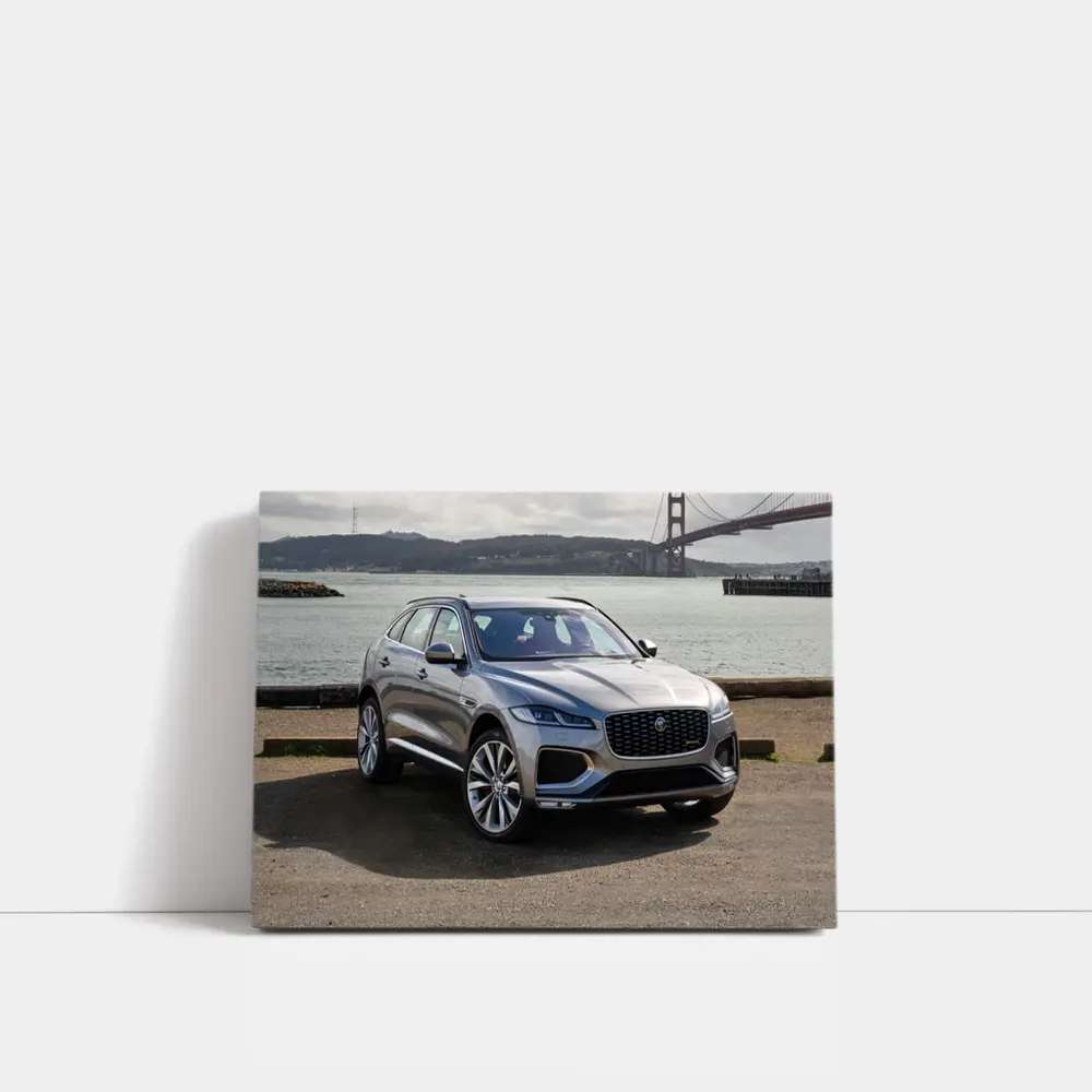 Jaguar F-Pace Silver SUV Golden Gate Bridge – Wall Art