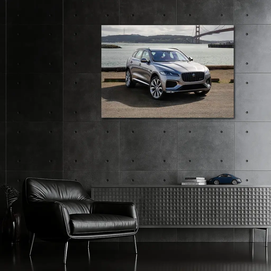 Jaguar F-Pace Silver SUV Golden Gate Bridge – Wall Art