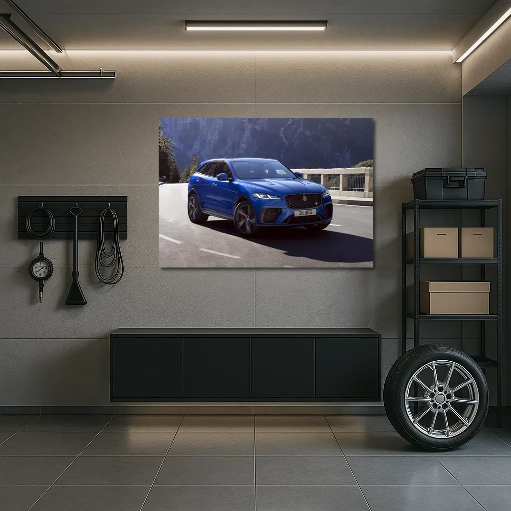 Jaguar F-Pace SVR Blue Mountain Road – Wall Art