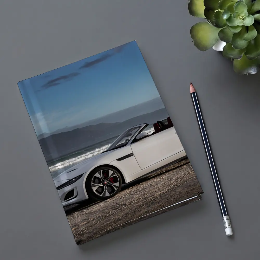Jaguar F-Type Convertible White Beach Setting – Notebooks