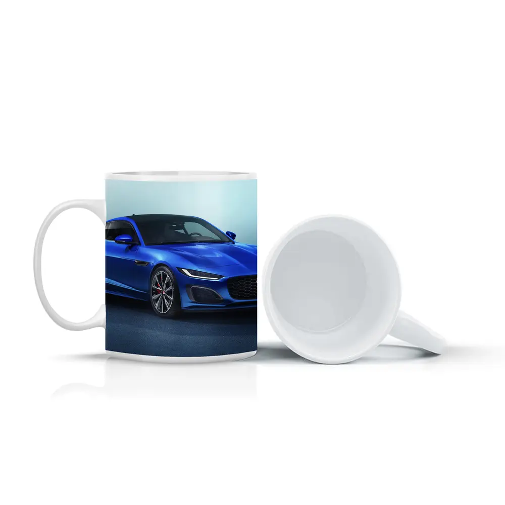 Jaguar F-Type Coupe Blue Studio Shot – Mugs