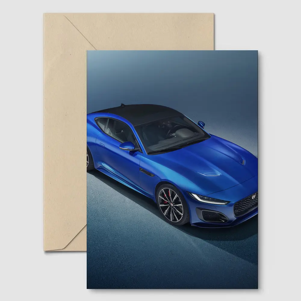 Jaguar F-Type R Coupe Blue Studio – Postcards