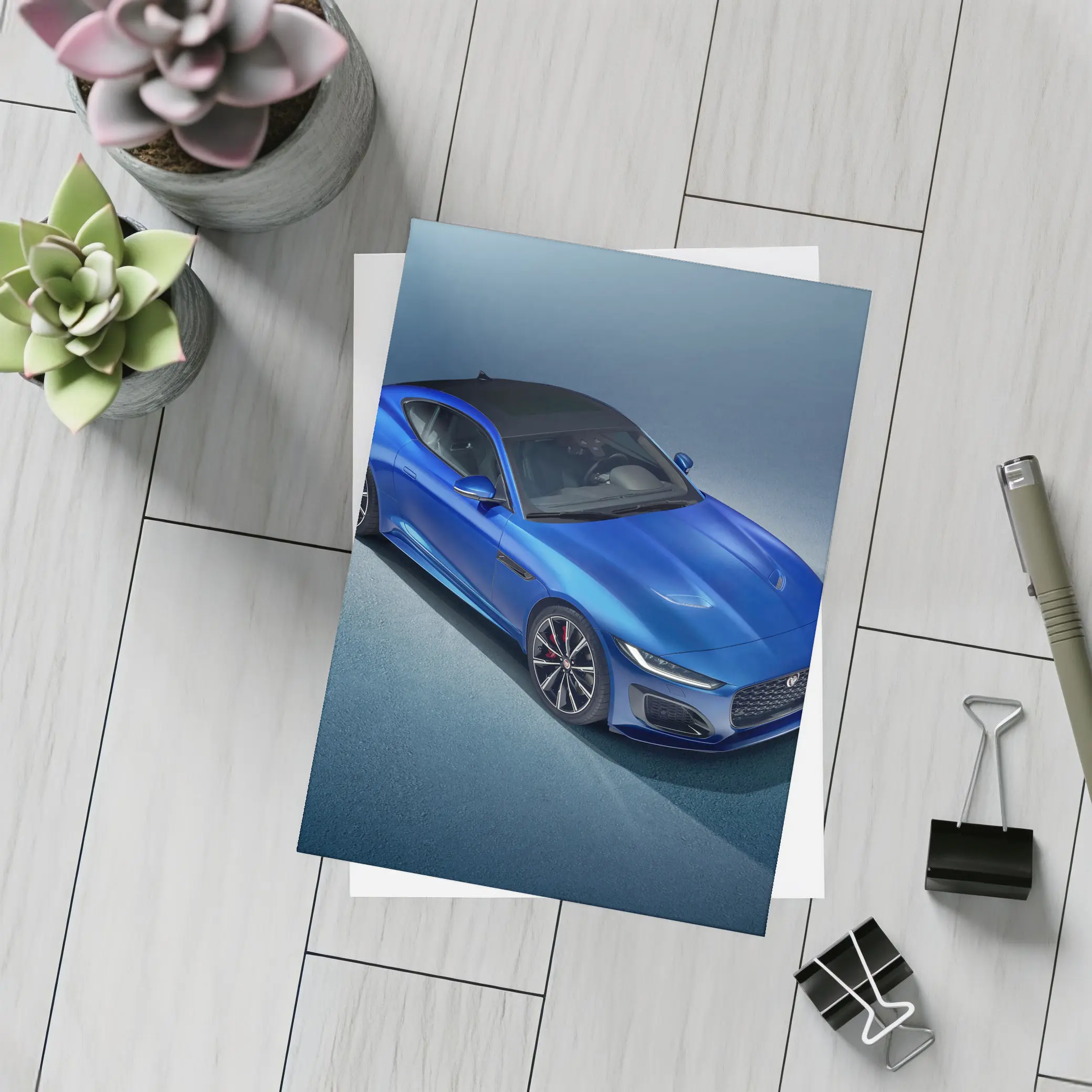 Jaguar F-Type R Coupe Blue Studio – Postcards