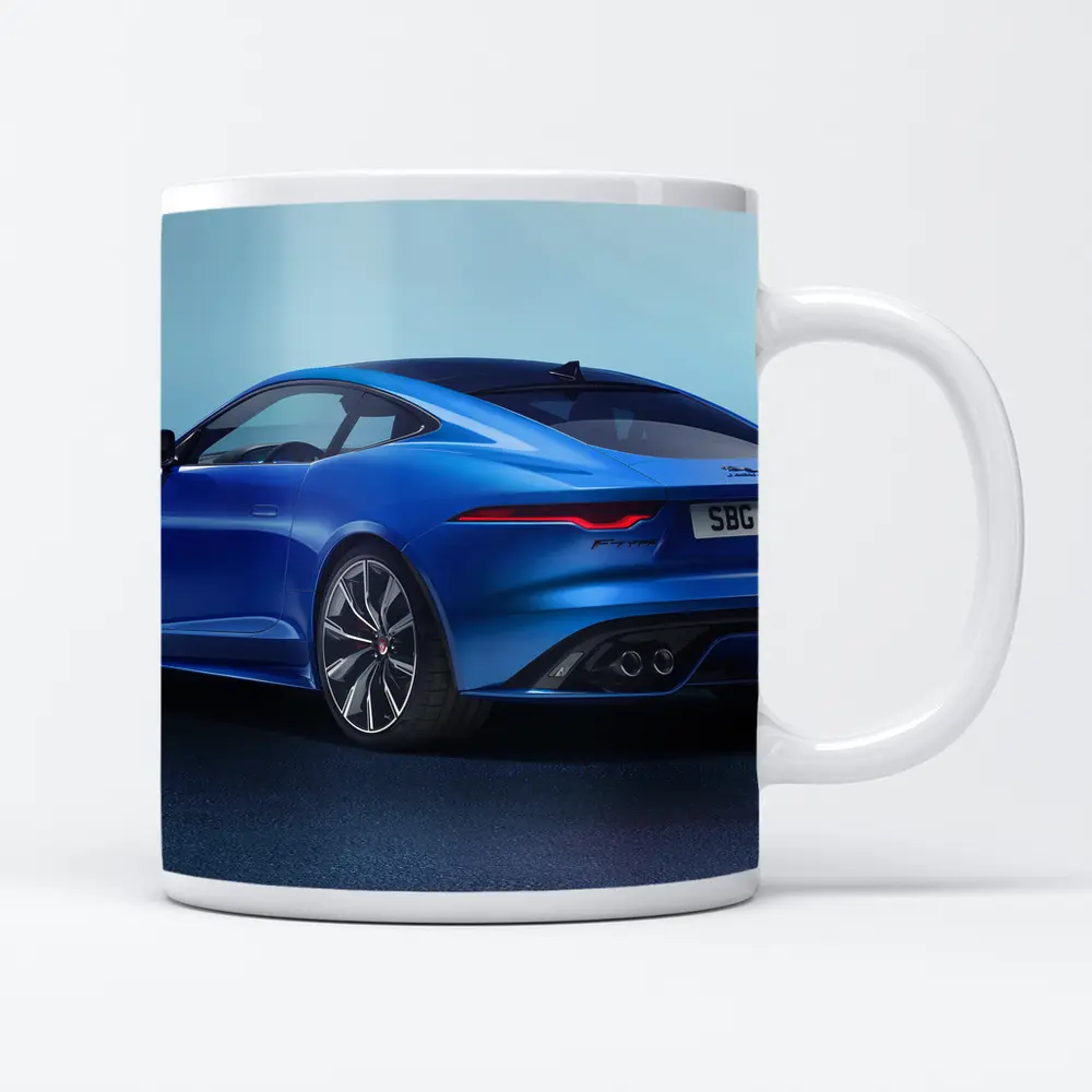 Jaguar F-Type Coupe Blue Studio Shot – Mugs