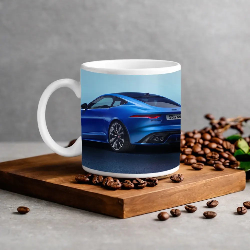 Jaguar F-Type Coupe Blue Studio Shot – Mugs