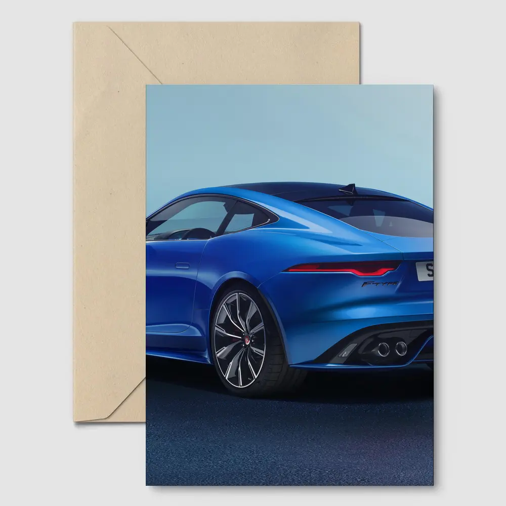 Jaguar F-Type Coupe Blue Studio Shot – Postcards