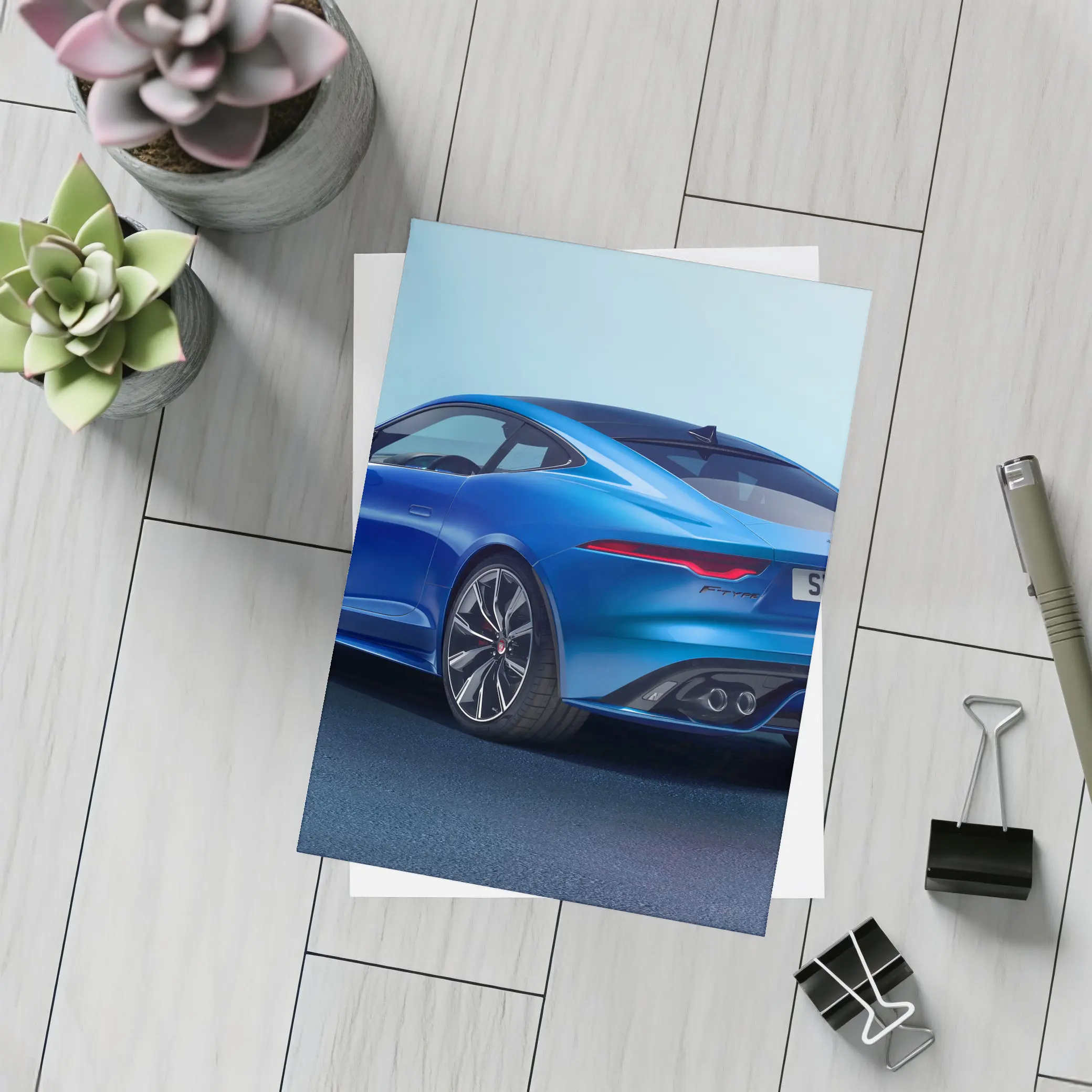 Jaguar F-Type Coupe Blue Studio Shot – Postcards
