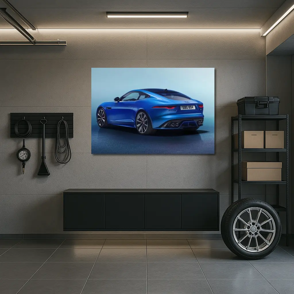 Jaguar F-Type Coupe Blue Studio Shot – Wall Art