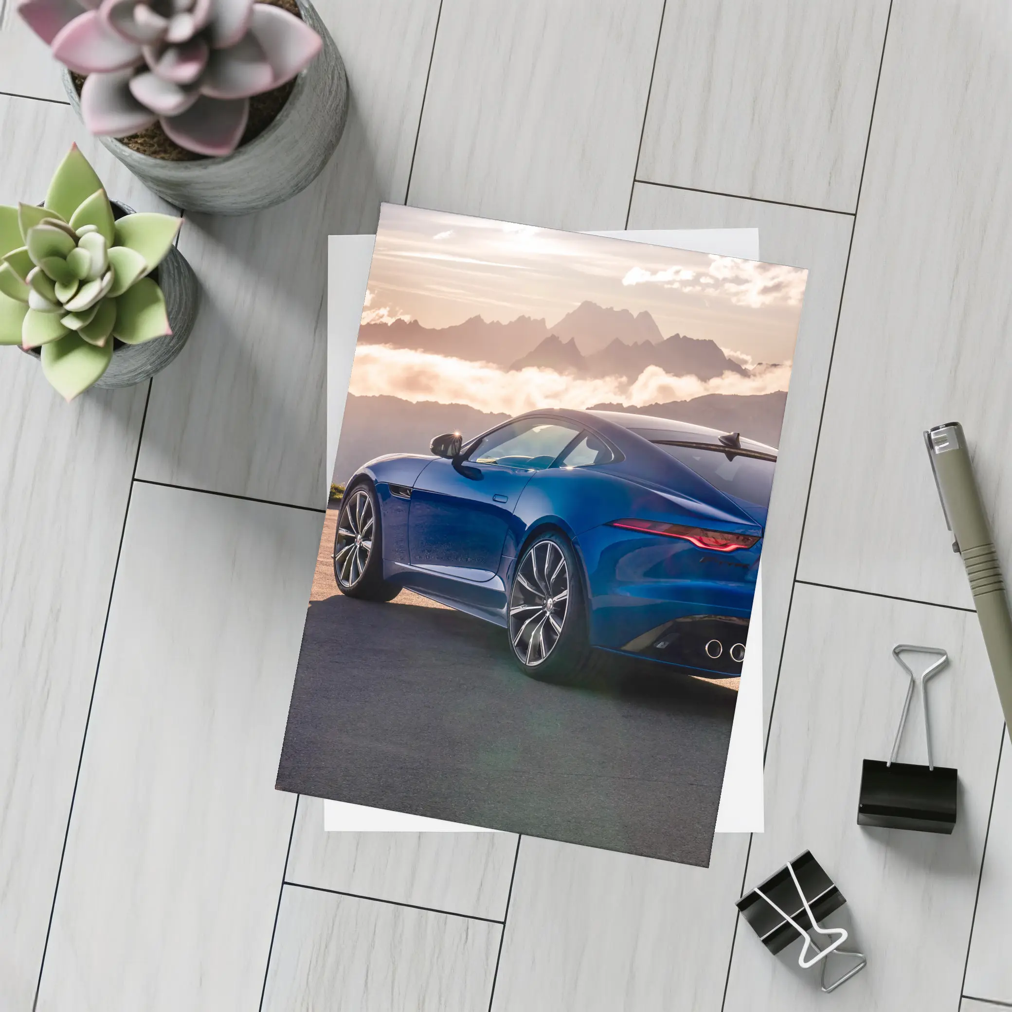 Jaguar F-Type Coupe Blue Mountain Sunset – Postcards