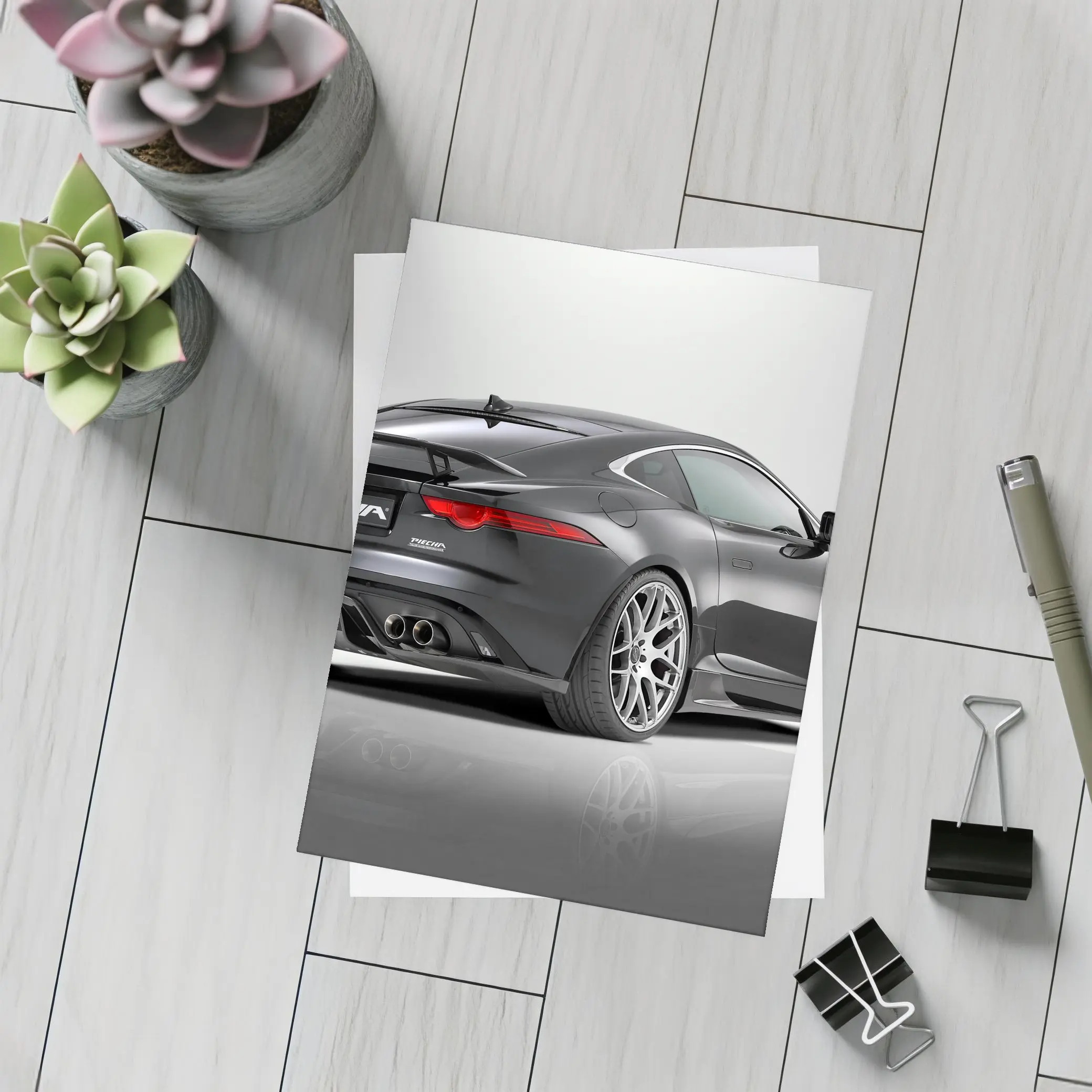 Jaguar F-Type Dark Gray Studio Shot – Postcards