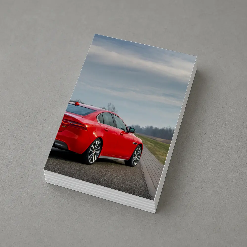 Jaguar XE Red Sedan Open Road – Postcards