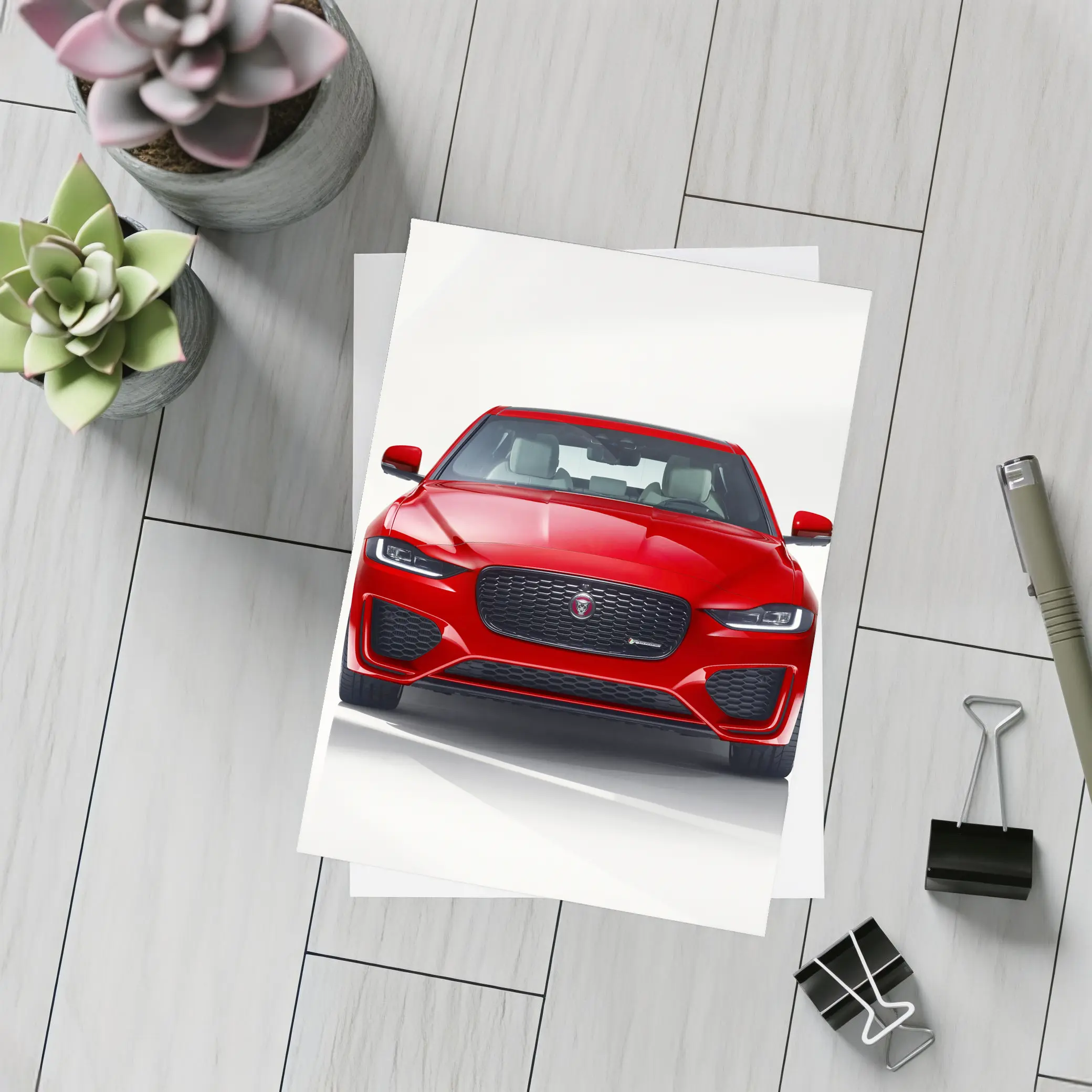 Jaguar XE R-Dynamic Red Front View – Postcards