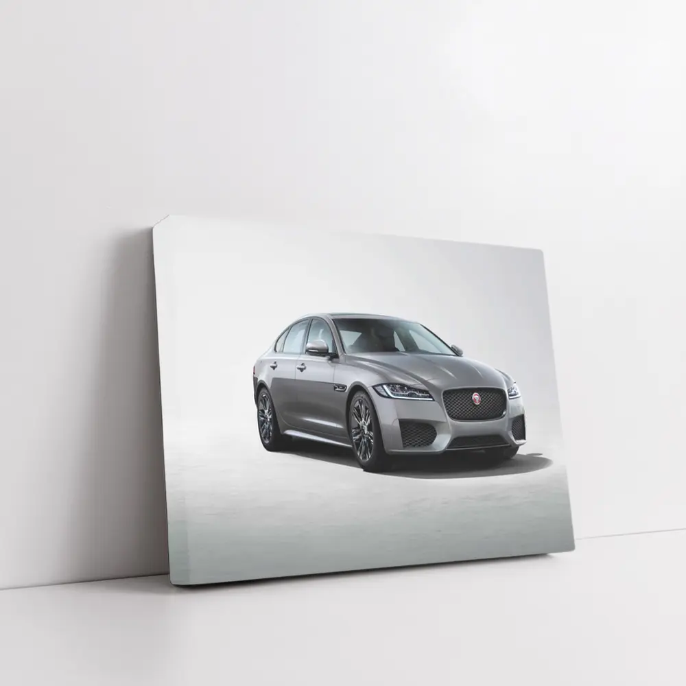 Jaguar XF Gray Sedan Chequered Flag Studio Shot – Wall Art