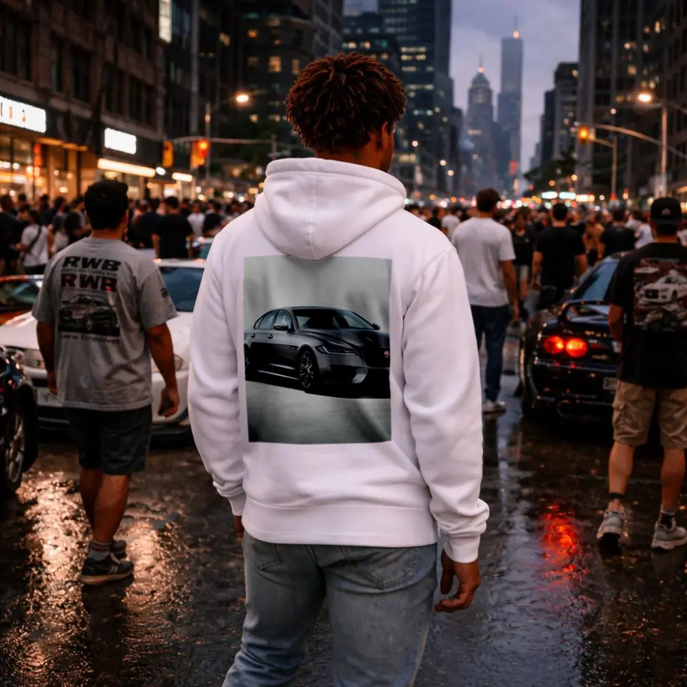 Jaguar XF Chequered Flag Gray Studio Shot – Hoodies