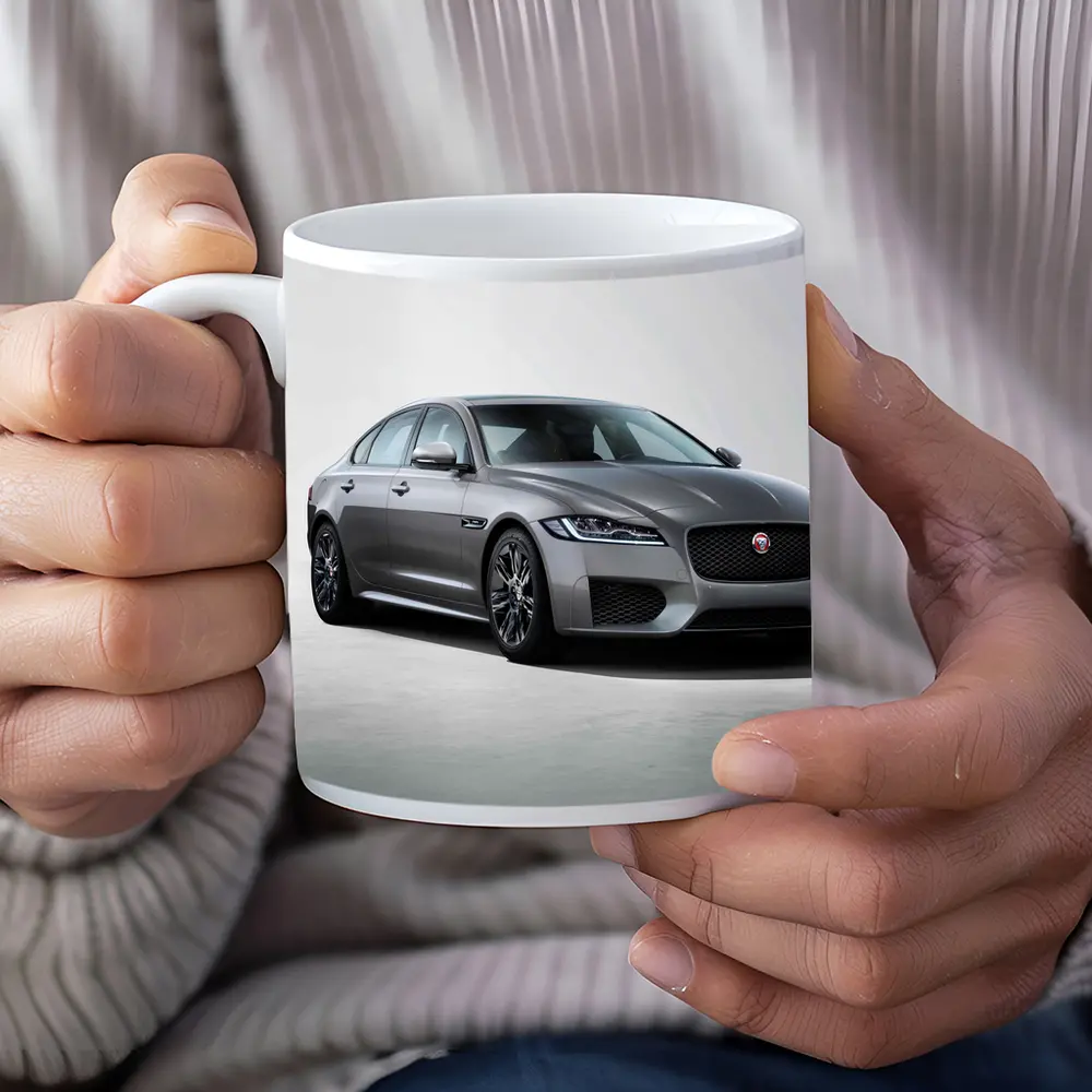 Jaguar XF Chequered Flag Gray Studio Shot – Mugs
