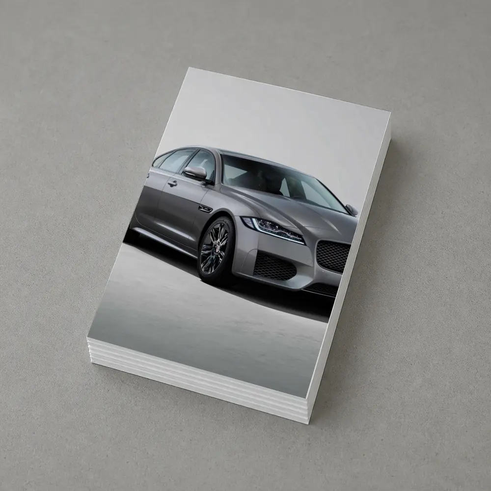 Jaguar XF Chequered Flag Gray Studio Shot – Postcards