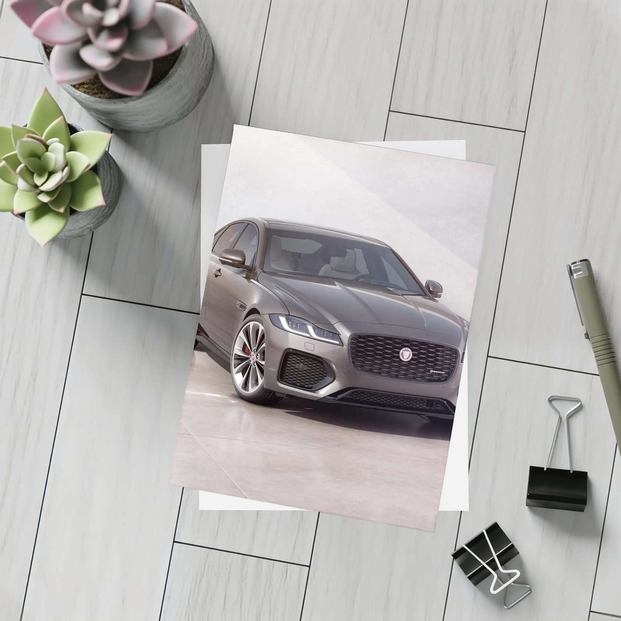Jaguar XF Sedan Gray Studio Setting – Postcards